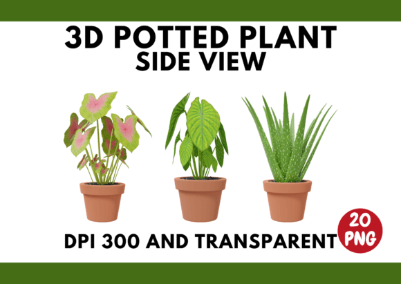 3D Render Potted Plant Side View: The Versatile Asset for Modern Design