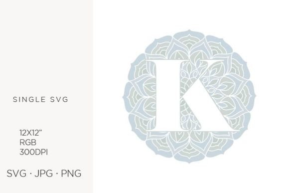 Elegant Mandala Monogram Letter K Designs