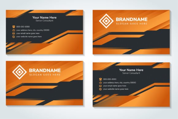Elevate Your Brand Identity with the Diagonal Business Card Orange Template