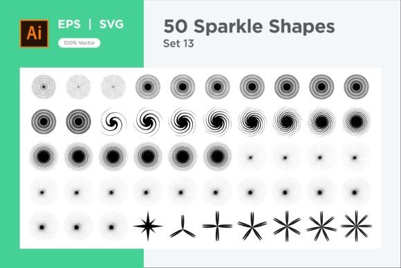 Elevating Digital Design with Sparkle Shape Symbol Sign V3-50 -13