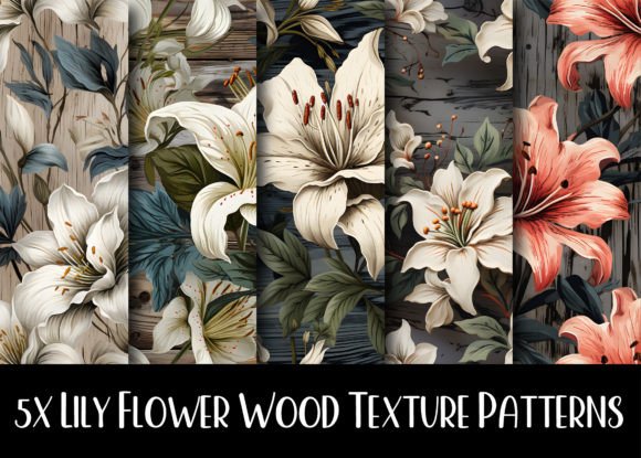 Lily Flower Wood Texture Patterns: Integrating Natural Elegance into Your Design Workflow