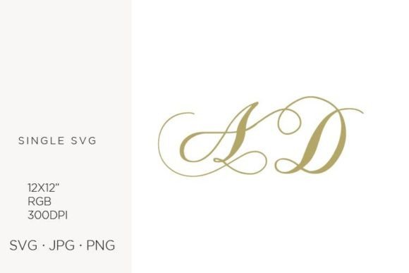 Monogram Letter A and D: Versatile SVG Design Assets