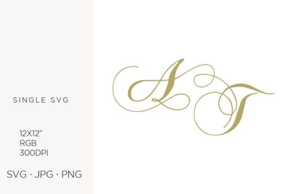 Monogram Letter A and T: Versatile SVG Artwork