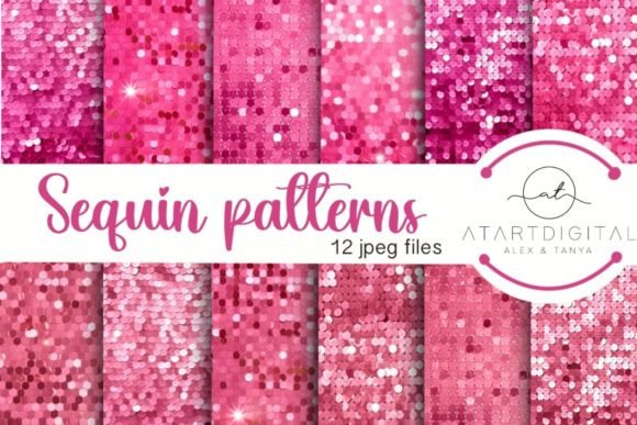 Pink Sequin Patterns Digital Paper Pack