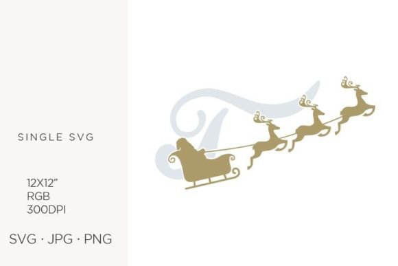 Santa Claus Sky Sledge, Letter T Digital Art