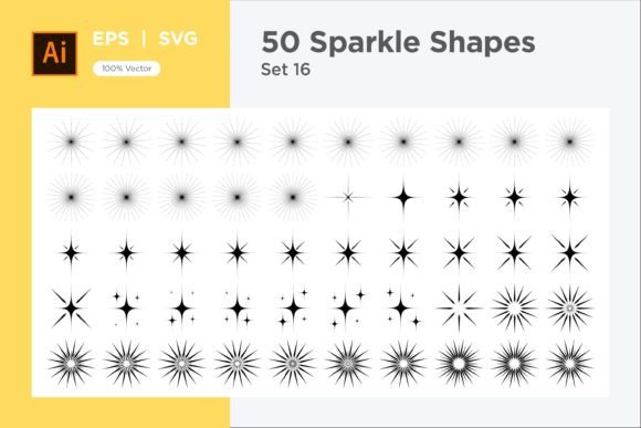 Sparkle Shape Symbol Sign V3-50 -16: Elevating Design with Abstract Glamour