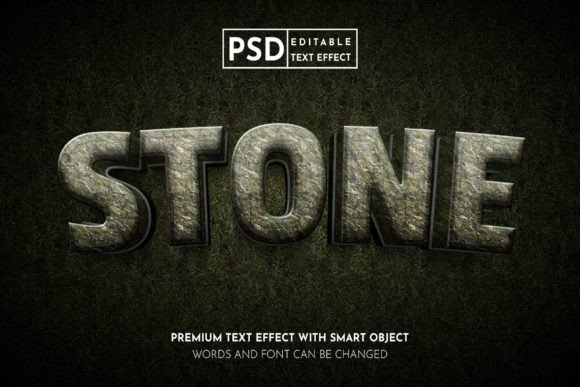 Stone 3D Editable Text Effect for Photoshop