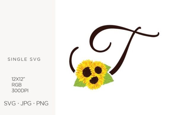 Sunflowers Letter T Digital Artwork Evaluation